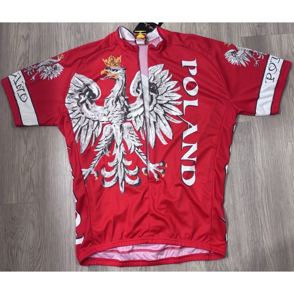 POLAND Polish Eagle Cycling World Jersey Shirt adult size XXL Polska red